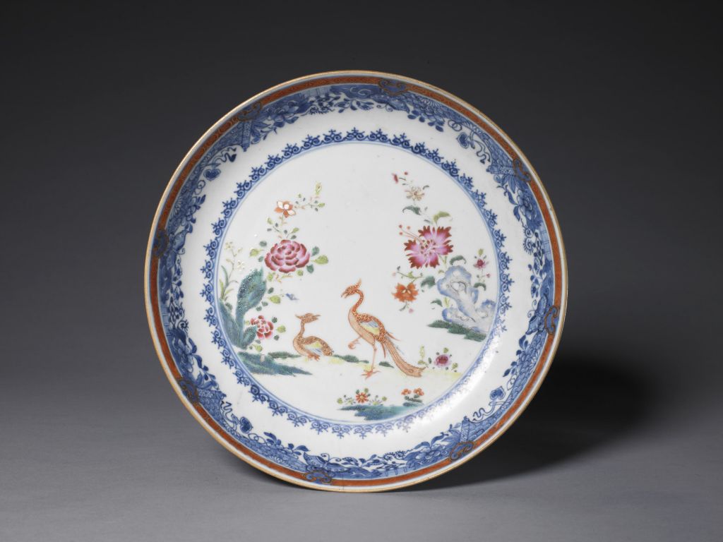 图片[1]-Wide color flower-and-bird pattern plate-China Archive